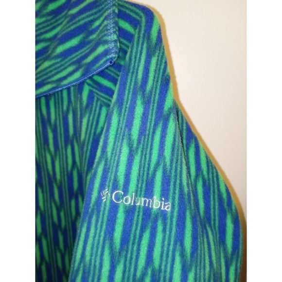 Columbia Glacial Fleece 1/4 Zip Jacket Pullover women's Size LG Green/Blue - Picture 3 of 3